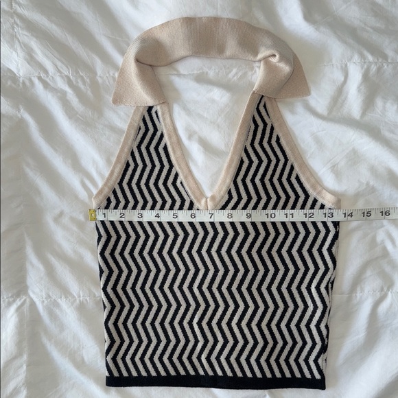 Altar’d State Black and Cream Chevron Knit Top size small - Picture 3 of 7